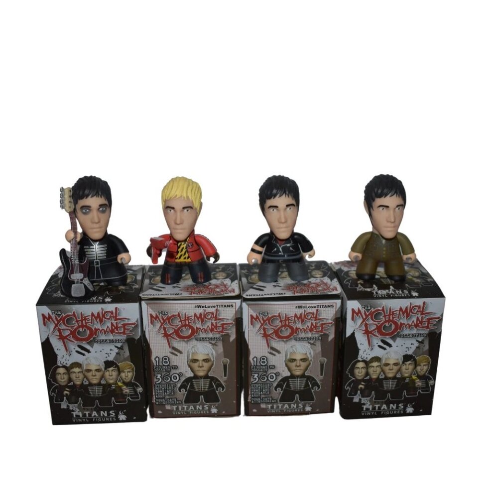 Set of 4 TITANS: The My Chemical Romance 2017 MCR Mikey Way 3" Vinyl Figures